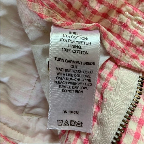 VINEYARD VINES Men's Seersucker Check 7" Breaker Shorts Island Sunset Pink 28 - Picture 10 of 11